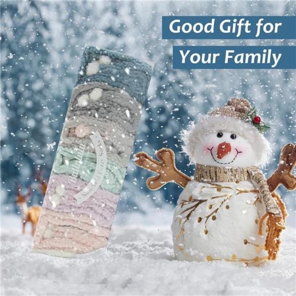 Fuzzy Socks with Grips for Women,Warm Sleep Cozy socks SoftFluffy Hospital Socks - Picture 6 of 7